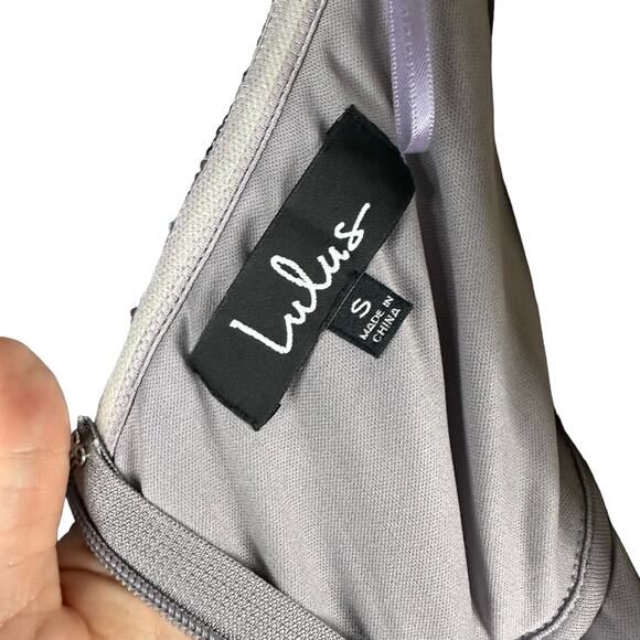 LULUS Purple Sequin Strapless Maxi Gown Dress Formal Size Small NWT Prom Glam - Picture 5 of 9